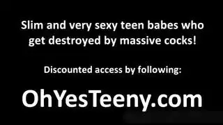 مراهق نحيل يُهيمن عليه قضيب ضخم ويُملأ بالسائل المنوي